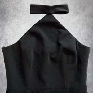 Amanda Uprichard Queen Gown Womens Size L Black Halter Backless Evening Wear